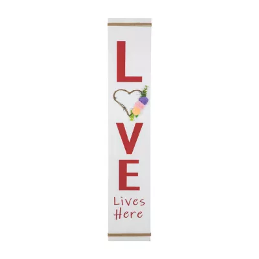 Northlight Love Lives Here Valentines Day Porch Sign