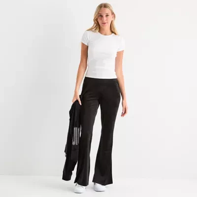 Juicy By Couture Womens Mid Rise Flare Track Pant-Juniors