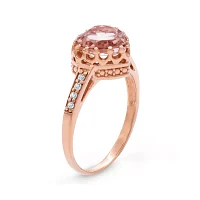 Simulated Morganite Sterling Silver Ring