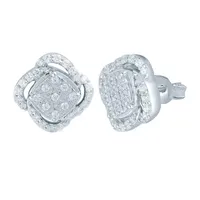 1/2 CT. T.W. Natural White Diamond Sterling Silver 10.1mm Stud Earrings