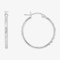 Silver Treasures Sterling Silver Hoop Earrings