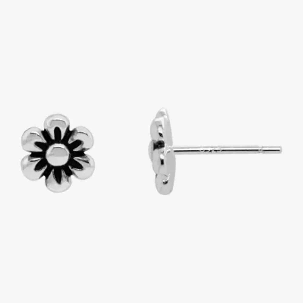 Silver Treasures Sterling Silver 7mm Flower Stud Earrings