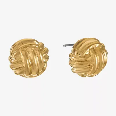 Monet Jewelry Gold Tone Knot Button 12.5mm Stud Earrings