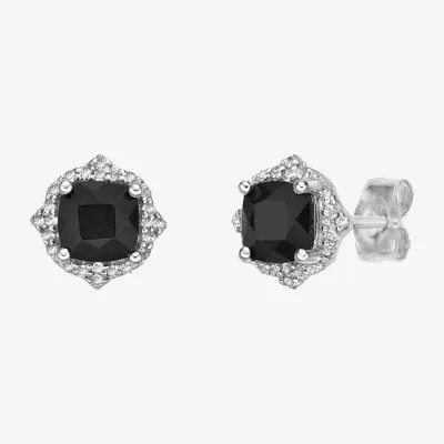 Genuine Black Onyx Sterling Silver 8mm Stud Earrings