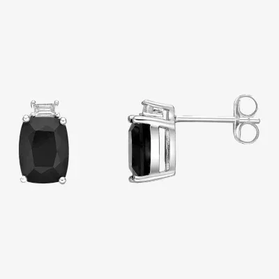 Genuine Black Onyx Sterling Silver 9mm Stud Earrings