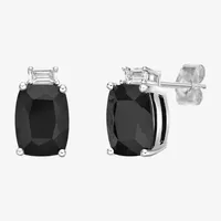 Genuine Black Onyx Sterling Silver 9mm Stud Earrings