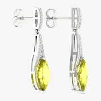 Genuine Quartz Sterling Silver Drop Earrings