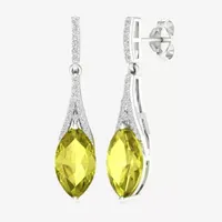 Genuine Quartz Sterling Silver Drop Earrings