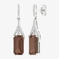 Genuine Quartz Sterling Silver Drop Earrings