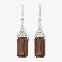 Genuine Quartz Sterling Silver Drop Earrings