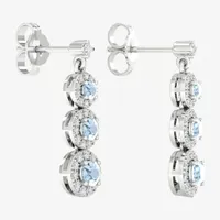 1/4 CT. T.W. Genuine Blue Aquamarine 10K White Gold Drop Earrings