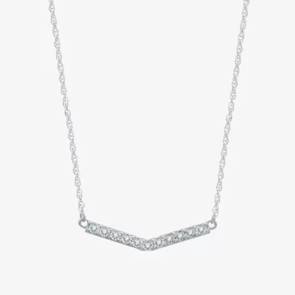 Yes, Please! Womens 1/10 CT. T.W. Natural Diamond Sterling Silver Chevron Necklaces