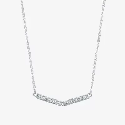 Yes, Please! Womens 1/10 CT. T.W. Natural Diamond Sterling Silver Chevron Necklaces