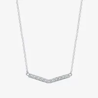 Yes, Please! Womens 1/10 CT. T.W. Natural Diamond Sterling Silver Chevron Necklaces