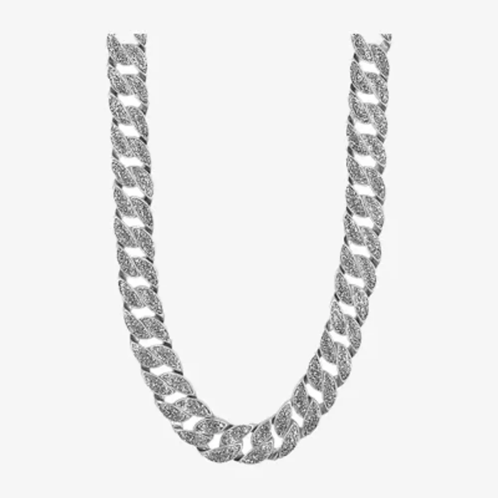 Stainless Steel 24 Inch Solid Curb Chain Necklace