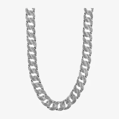 Stainless Steel 24 Inch Solid Curb Chain Necklace