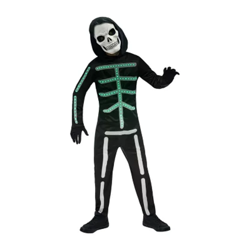 Little & Big  Boys Light-Up Skeleton 4-pc. Costume