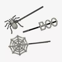 Mixit Halloween Spider Boo & Spider Web 3-pc. Bobby Pin