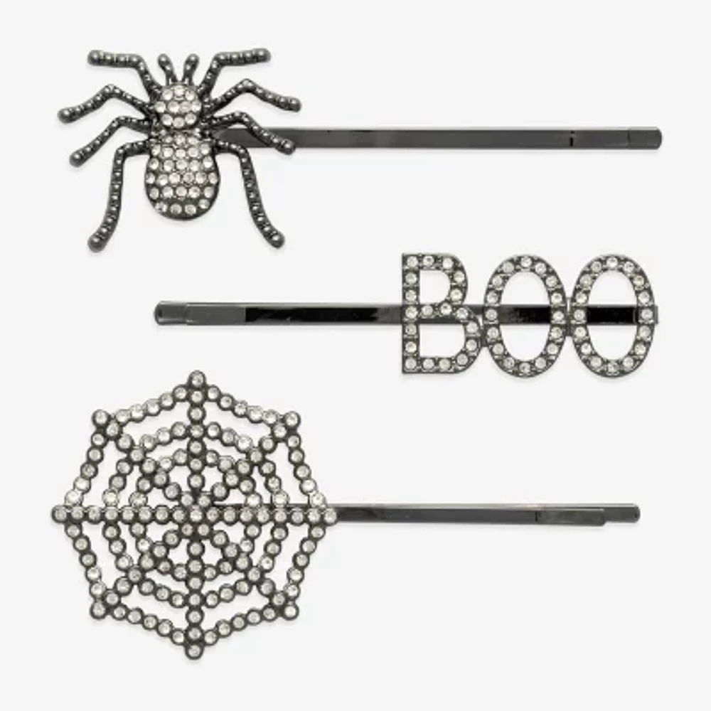 Mixit Halloween Spider Boo & Spider Web 3-pc. Bobby Pin