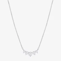 (Si1-Si2/ H-I) Womens 1 CT. T.W. Lab Grown White Diamond 10K White Gold Round Pendant Necklace