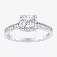 1 CT.T.W. (H-I / SI1-SI2) Lab-Grown Diamond Side Stone Halo Engagement Ring 10K Gold