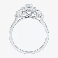 Love Lives Forever (H-I / Si1-Si2) Womens 1 CT. T.W. Lab Grown White Diamond 10K Gold Side Stone 3-Stone Engagement Ring