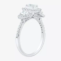 Love Lives Forever (H-I / Si1-Si2) Womens 1 CT. T.W. Lab Grown White Diamond 10K Gold Side Stone 3-Stone Engagement Ring