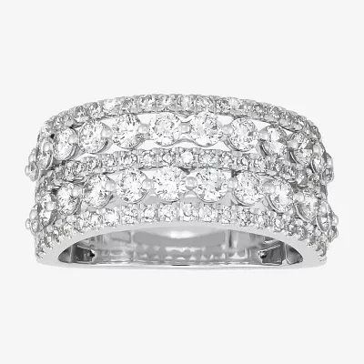 (H-I / Si1-Si2) 5.5MM 2 CT. T.W. Lab Grown White Diamond 10K Gold Anniversary Band