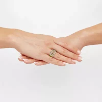 (H-I/ Si1-Si2) Womens 1/2 CT. T.W. Lab Grown White Diamond 14K Gold Over Silver Cocktail Ring