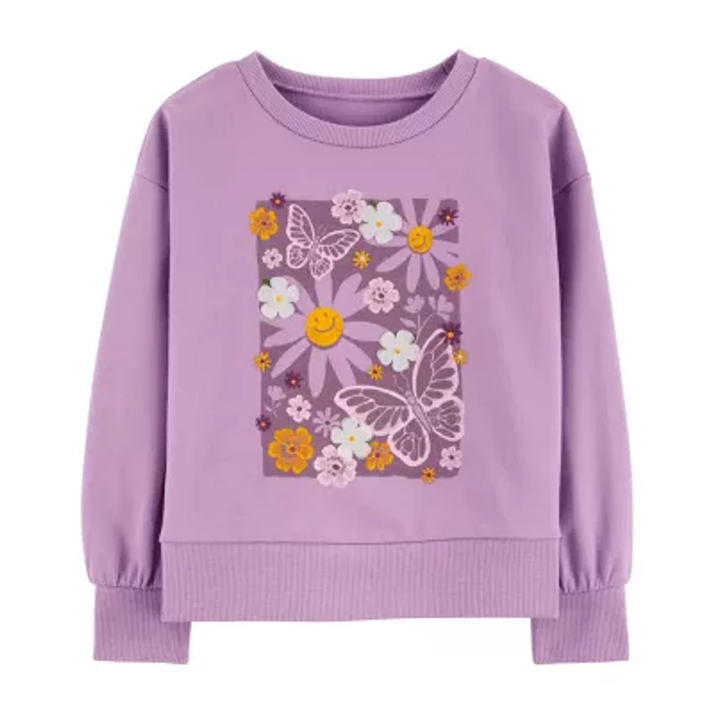 Carter's Toddler Girls Crew Neck Long Sleeve Sweatshirt