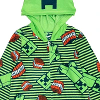 Little & Big Boys Microfleece Minecraft Long Sleeve One Piece Pajama