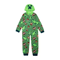 Little & Big Boys Microfleece Minecraft Long Sleeve One Piece Pajama