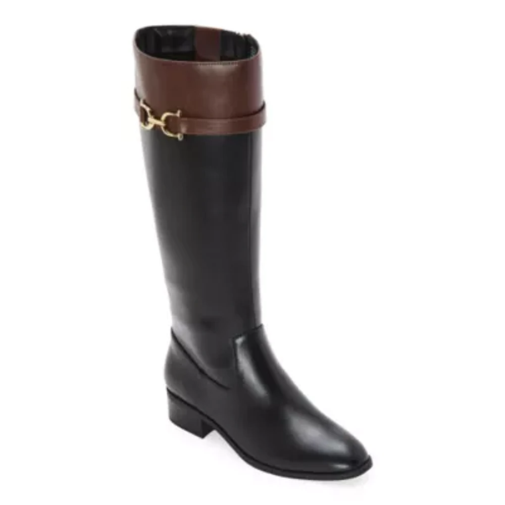 Liz Claiborne Womens Faron Flat Heel Riding Boots