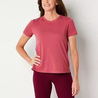 Xersion Womens Cotton Crew Neck Short Sleeve T-Shirt