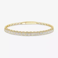 1 CT. T.W. Natural White Diamond 14K Gold Bangle Bracelet