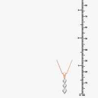 Linear 3-Stone (H-I / I1) Womens 1/2 CT. T.W. Lab Grown White Diamond 10K Rose Gold Pendant Necklace