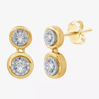 Ever Star (G / SI1-SI2) Lab-Grown Diamond 14K Gold Over SIlver Circle Round Drop Earrings