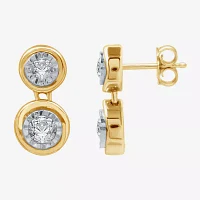 Ever Star (G / SI1-SI2) Lab-Grown Diamond 14K Gold Over SIlver Circle Round Drop Earrings