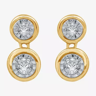 Ever Star (G / SI1-SI2) Lab-Grown Diamond 14K Gold Over SIlver Circle Round Drop Earrings