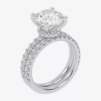 Signature By Modern Bride (G / Vs2-Si1) Womens 4 CT. T.W. Lab Grown White Diamond 14K Gold Round Side Stone Bridal Set