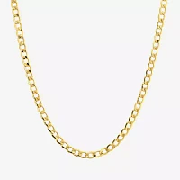 Made in Italy 10K Gold Inch Semisolid Curb Chain Necklace