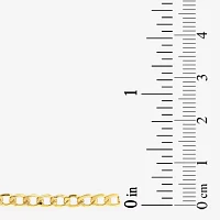 Made in Italy 10K Gold Inch Semisolid Curb Chain Necklace