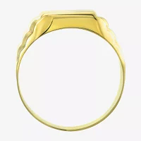 Mens 10K Gold Round Signet Ring