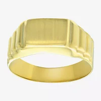 Mens 10K Gold Round Signet Ring