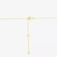 Girls White Cubic Zirconia 14K Gold Cross Pendant Necklace