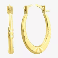 10K Gold 15mm Round Hoop Earrings