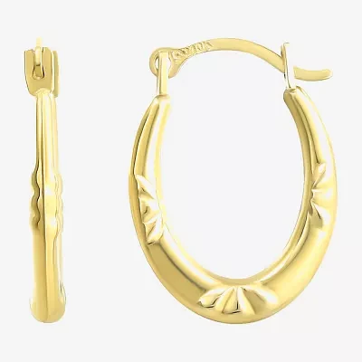 Womens 10K Gold 15mm Round Hoop Earrings