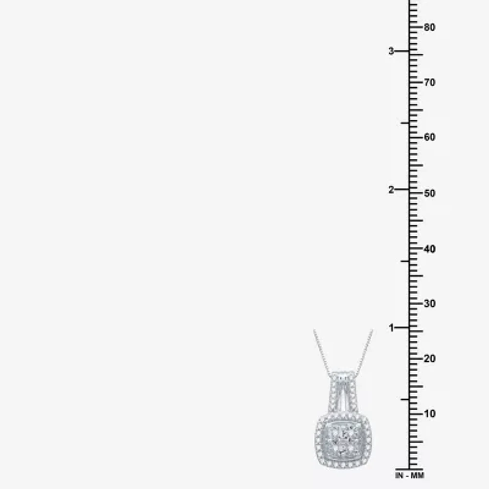 (H-I / I1) Womens 1/4 CT. T.W. Lab Grown White Diamond Sterling Silver Pendant Necklace