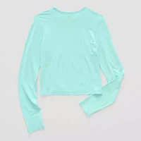 Xersion Little & Big Girls Seamless Crew Neck Long Sleeve T-Shirt