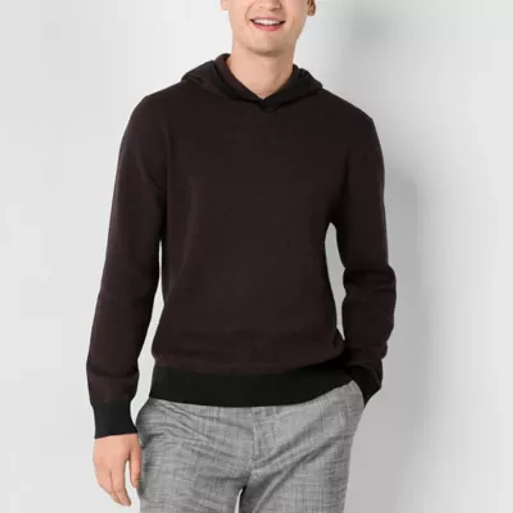 Stylus Mens Hooded Long Sleeve Pullover Sweater